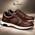 Sneakers Berluti- Marron bois avec ecriture