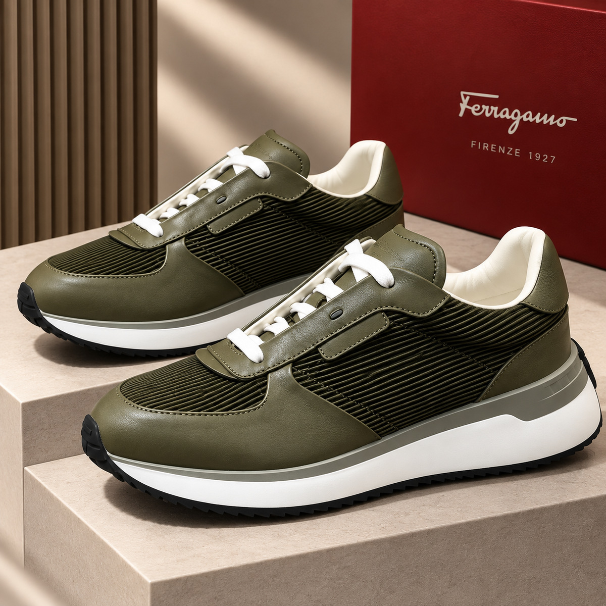 Sneakers Ferragamo- vert olive