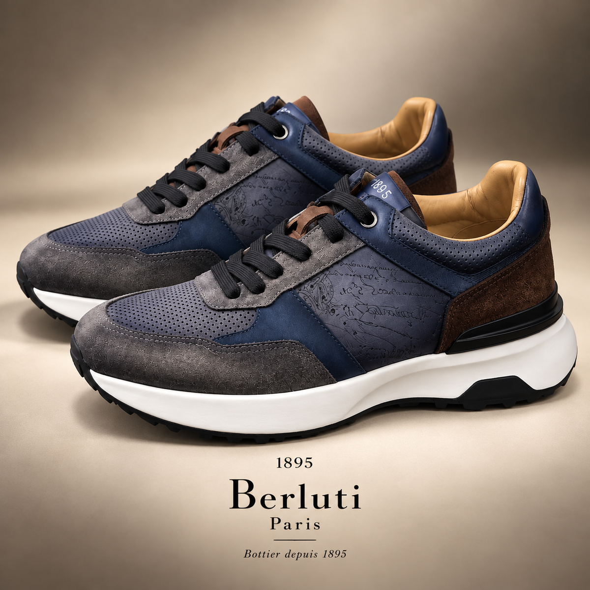 Sneakers Berluti- Bleu/marron