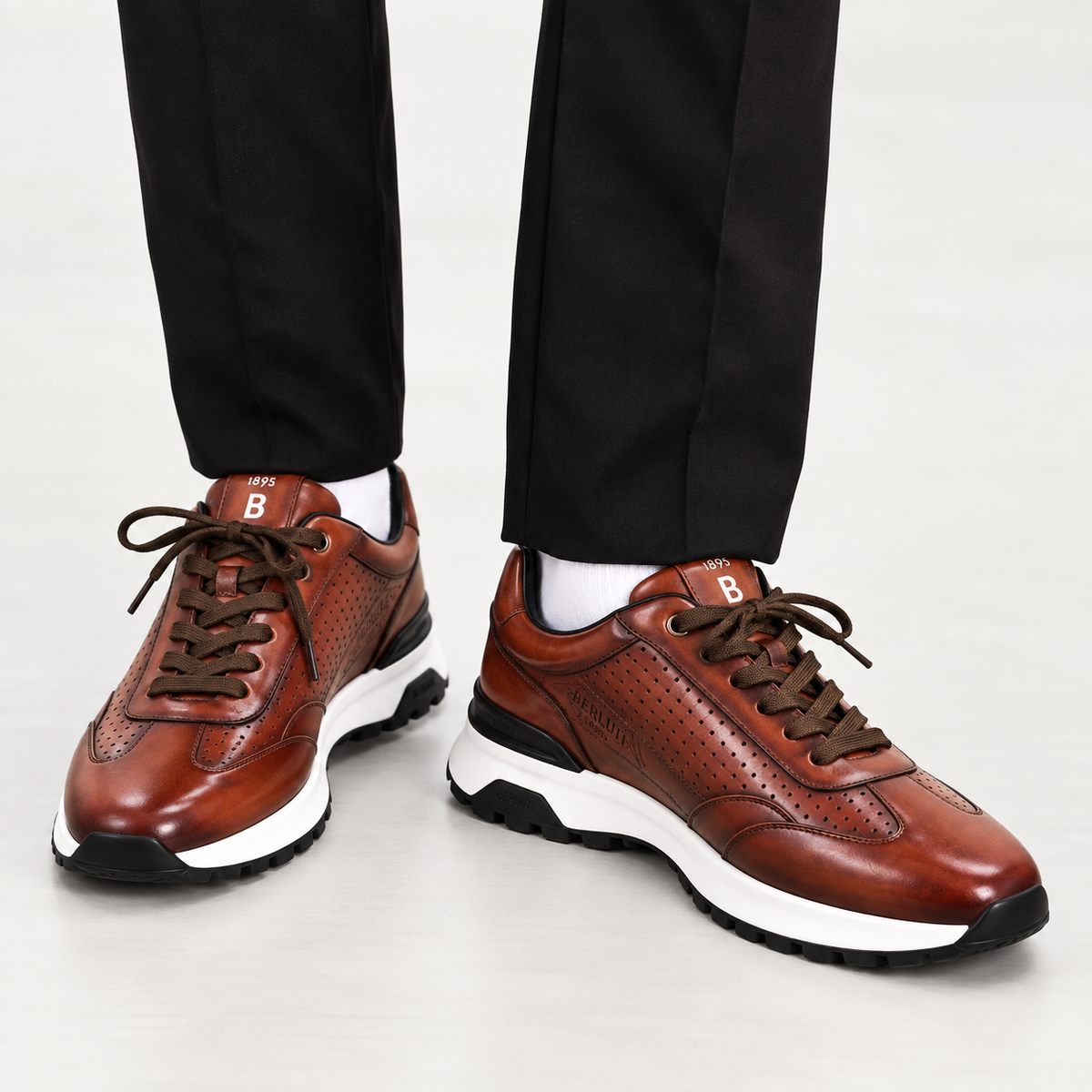 Sneakers Berluti- Marron perforé