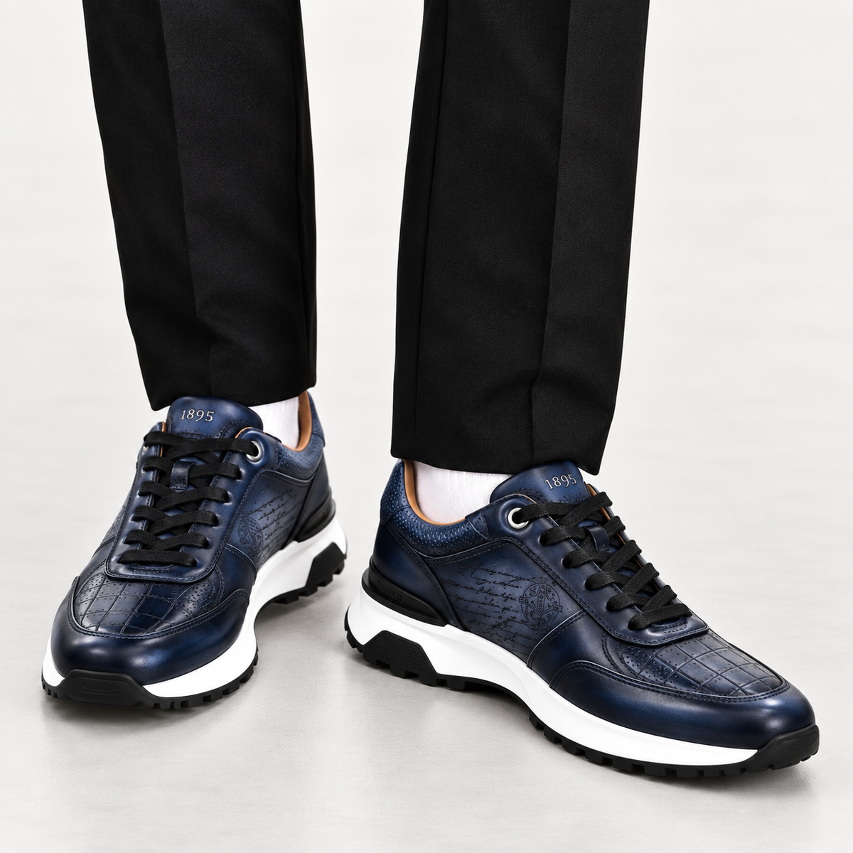 Sneakers Berluti- Bleu avec écriture
