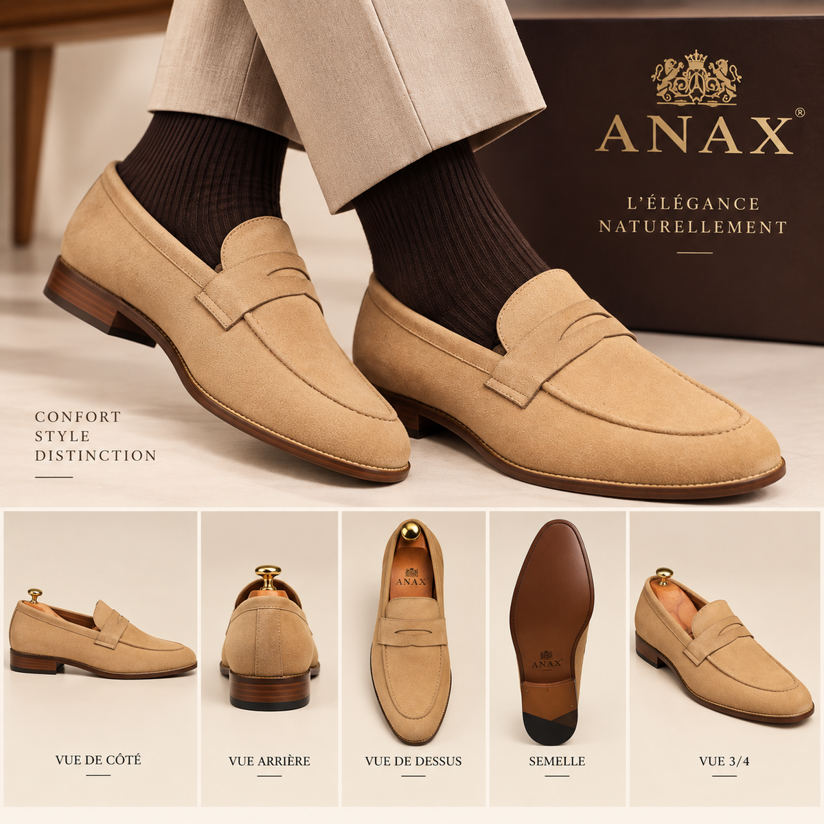 Mocassin ANAX Beige